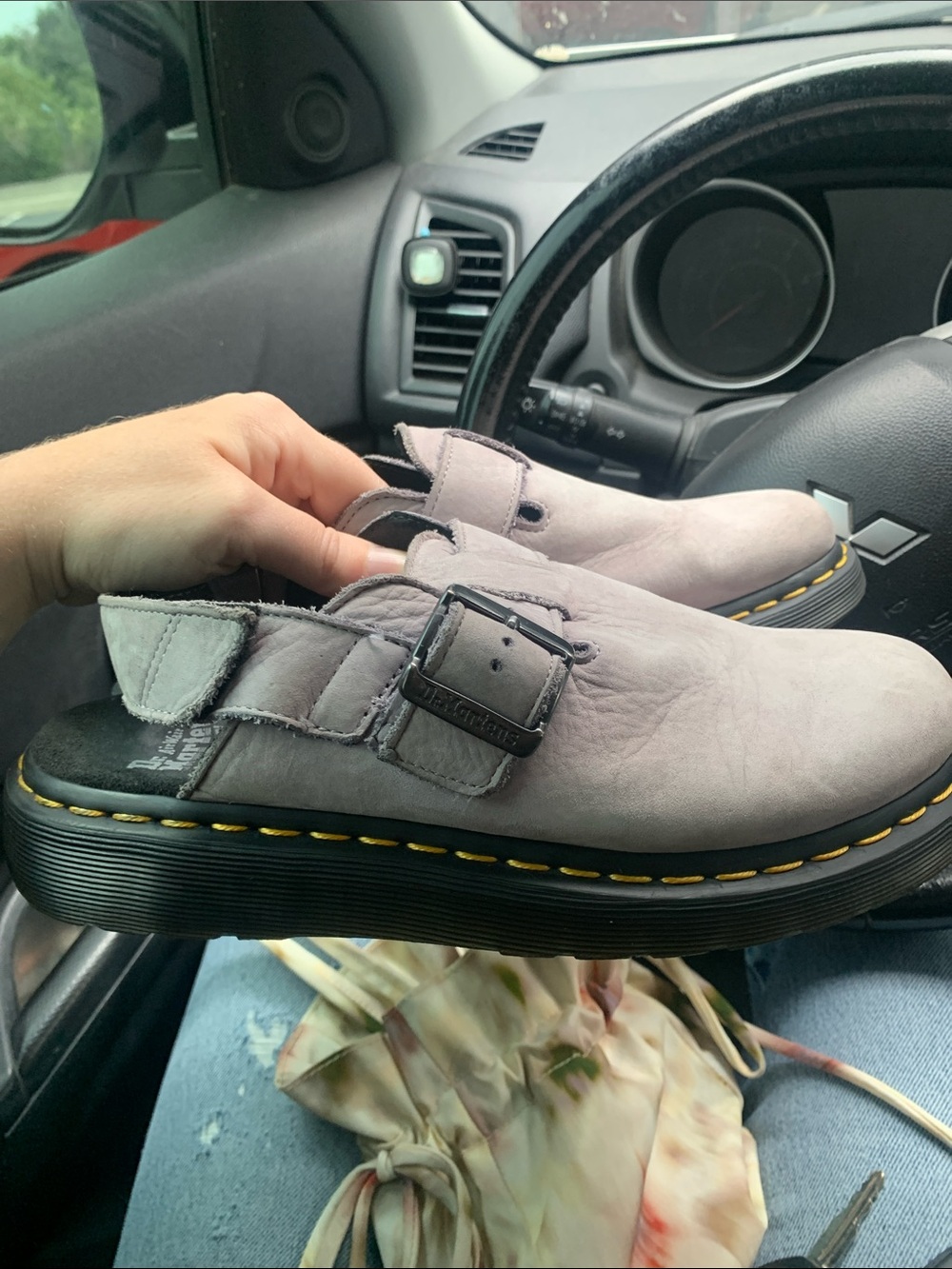 Dr. Martens Jorge II purple mules, size 8 women’s